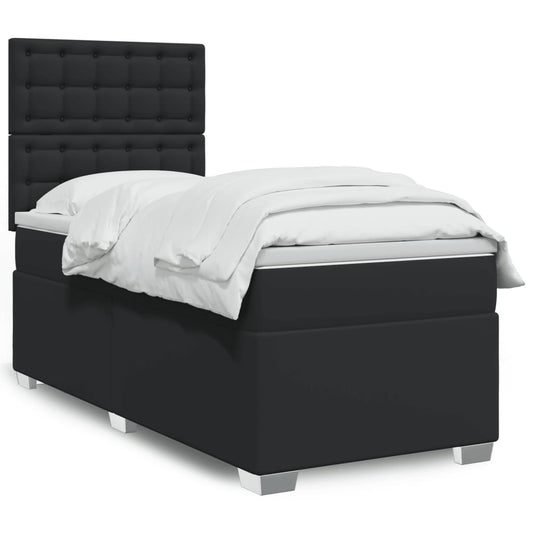 Giroletto a Molle con Materasso Nero 90x200 cm in Similpelle | homemem39