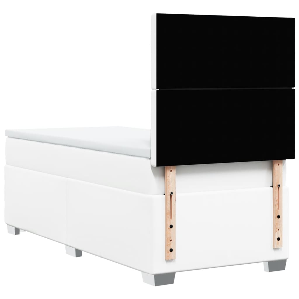 Giroletto a Molle con Materasso Bianco 90x200 cm in Similpelle - homemem39