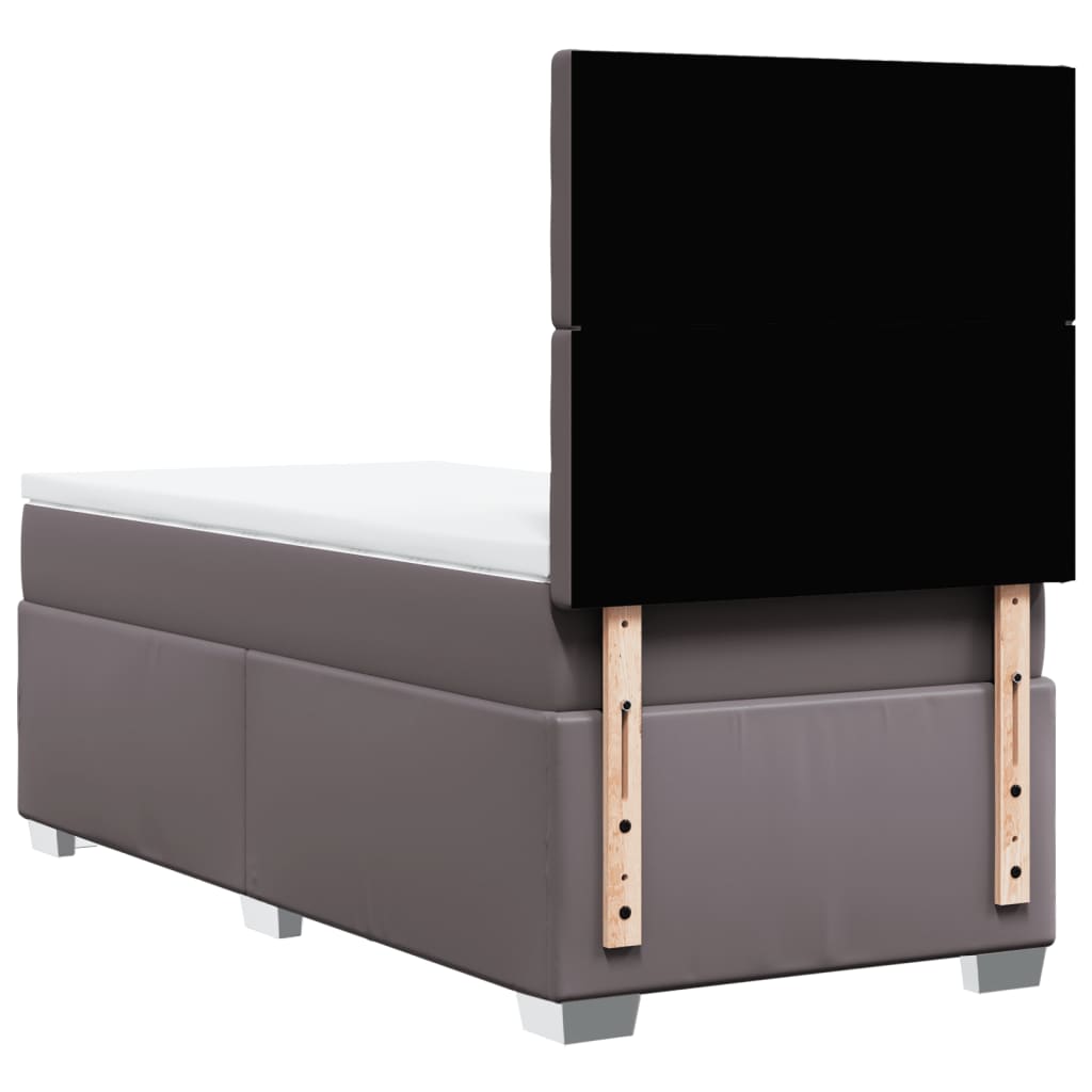 Giroletto a Molle con Materasso Grgio 90x200 cm in Similpelle - homemem39