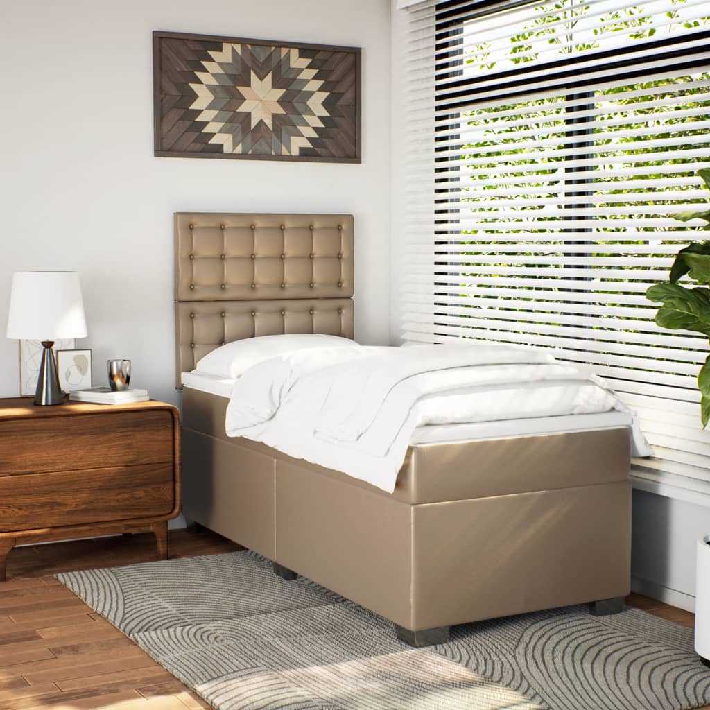 Giroletto a Molle con Materasso Cappuccino 90x200 cm Similpelle - homemem39