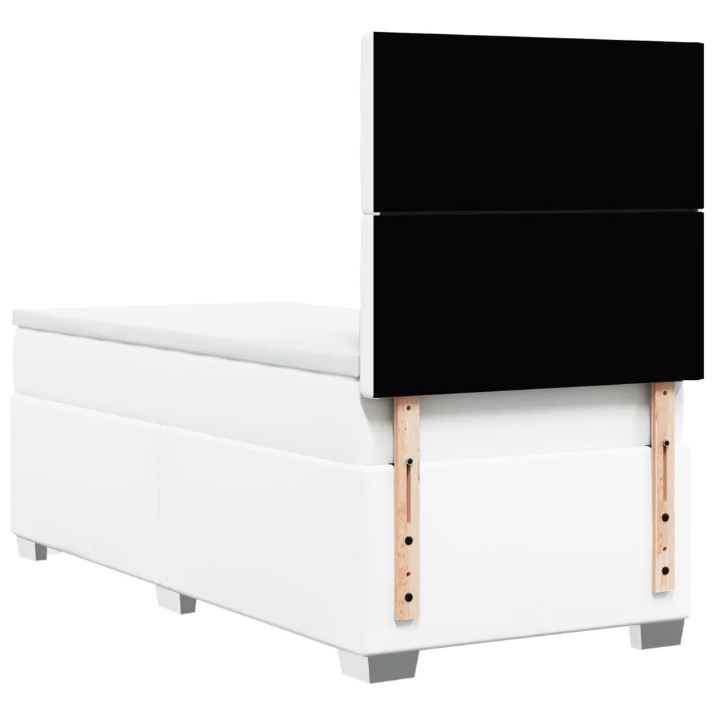 Giroletto a Molle con Materasso Bianco 100x200 cm in Similpelle - homemem39