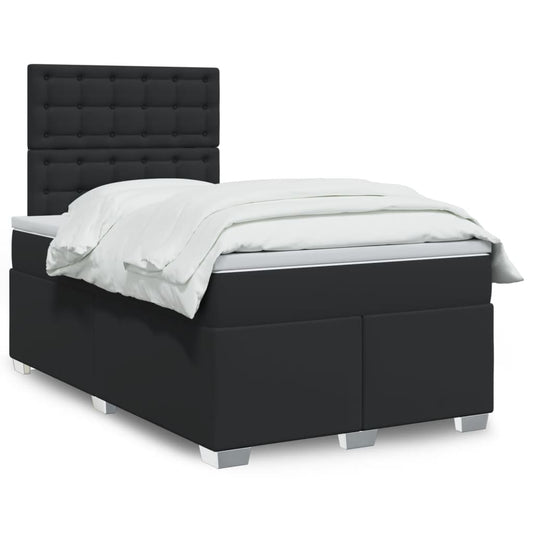 Giroletto a Molle con Materasso Nero 120x190 cm in Similpelle | homemem39