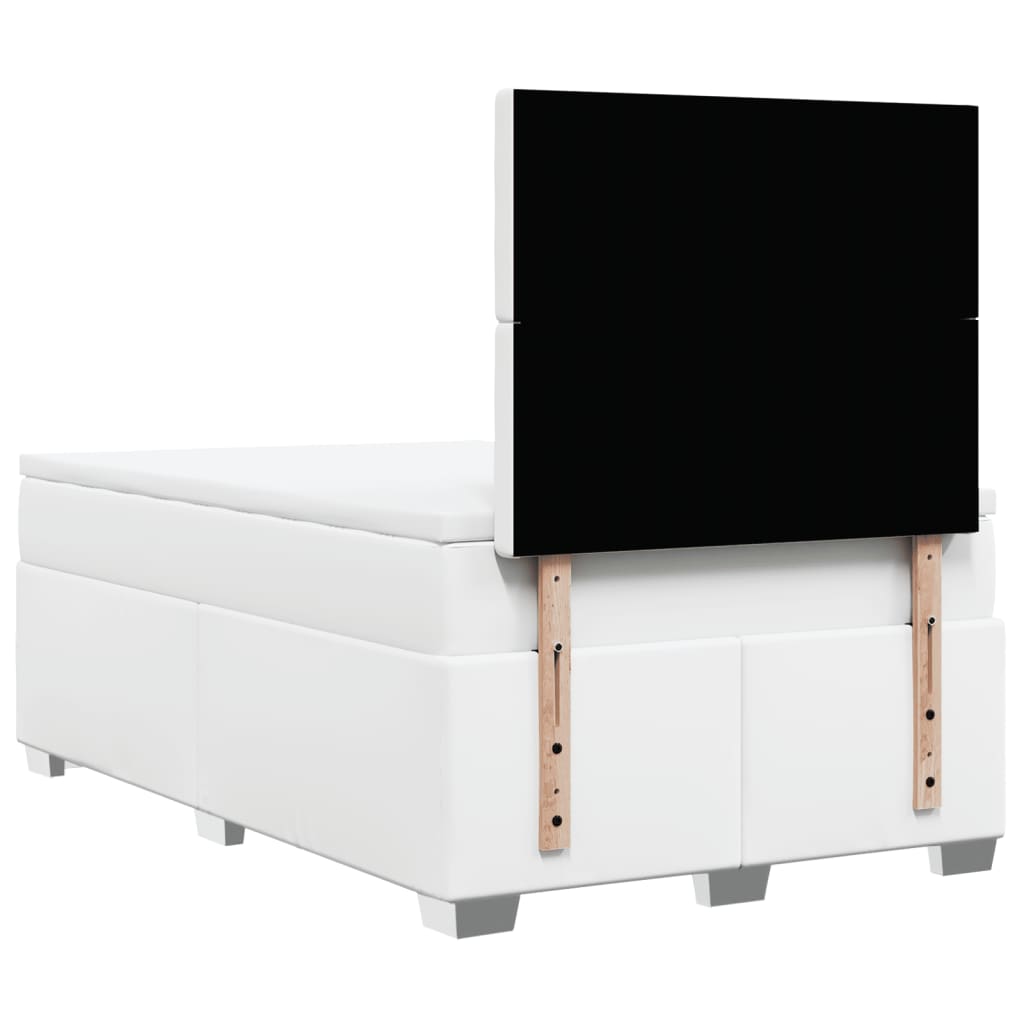 Giroletto a Molle con Materasso Bianco 120x190 cm in Similpelle - homemem39