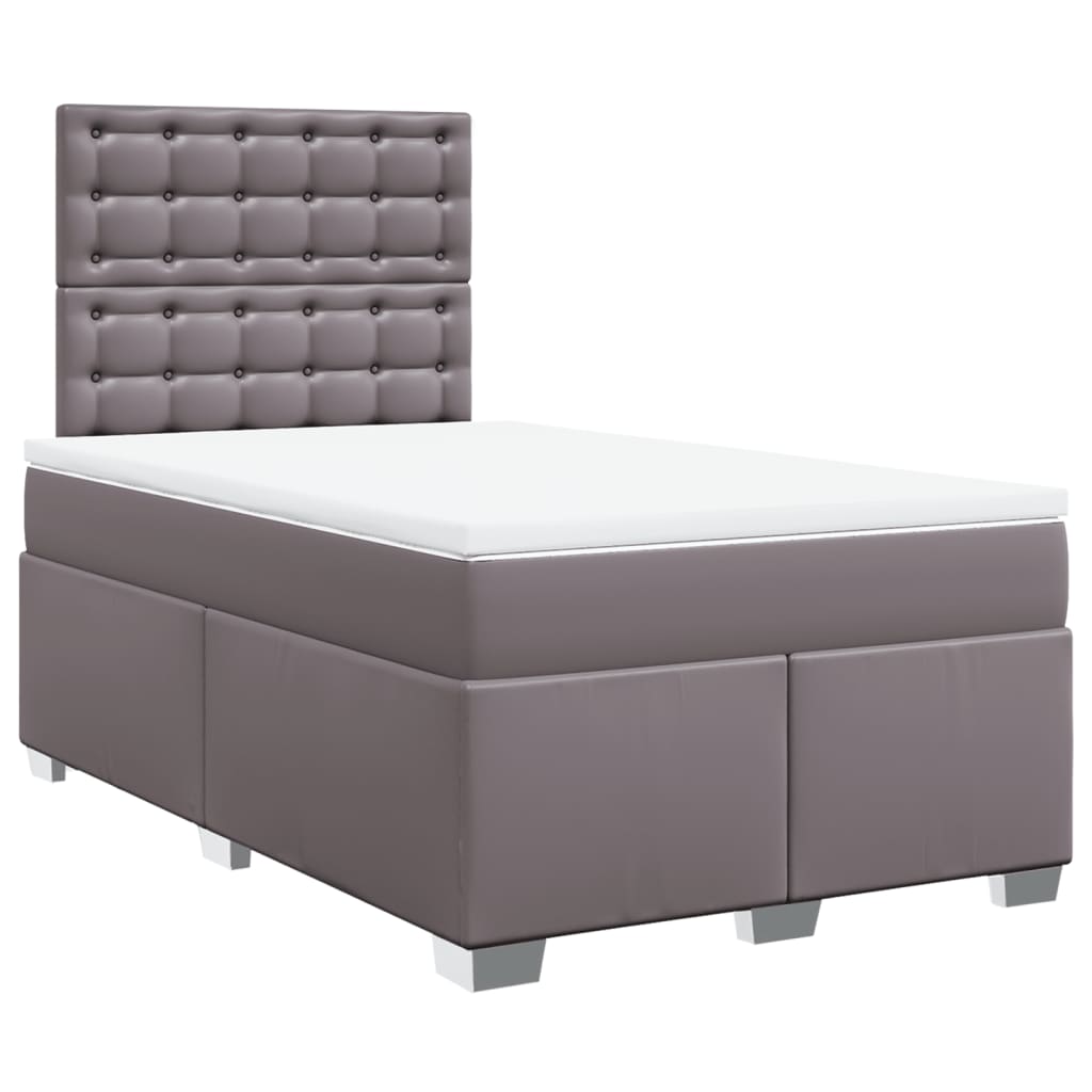 Giroletto a Molle con Materasso Grigio 120x190 cm in Similpelle | homemem39