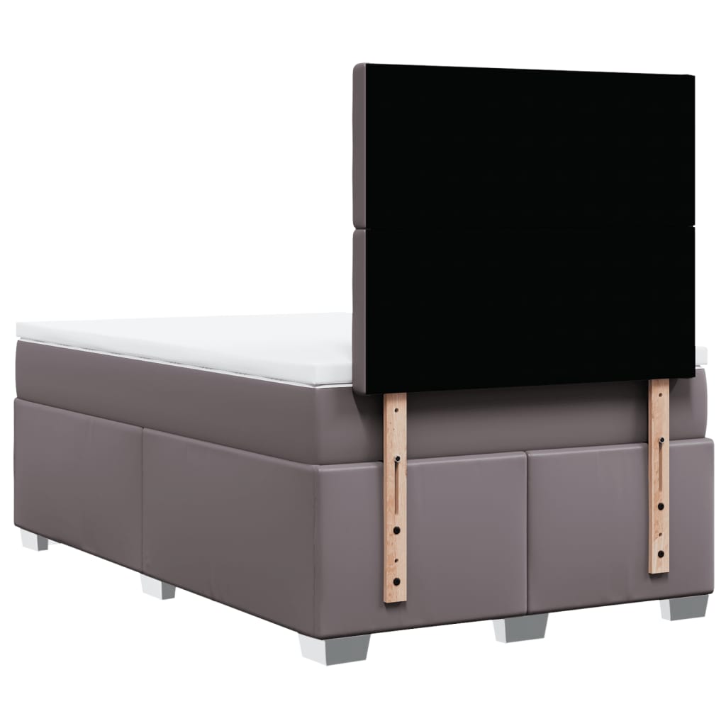 Giroletto a Molle con Materasso Grigio 120x190 cm in Similpelle | homemem39