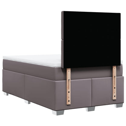 Giroletto a Molle con Materasso Grigio 120x190 cm in Similpelle | homemem39