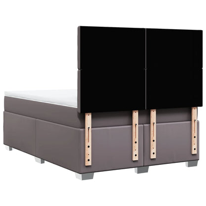 Giroletto a Molle con Materasso Grigio 140x190 cm in Similpelle - homemem39