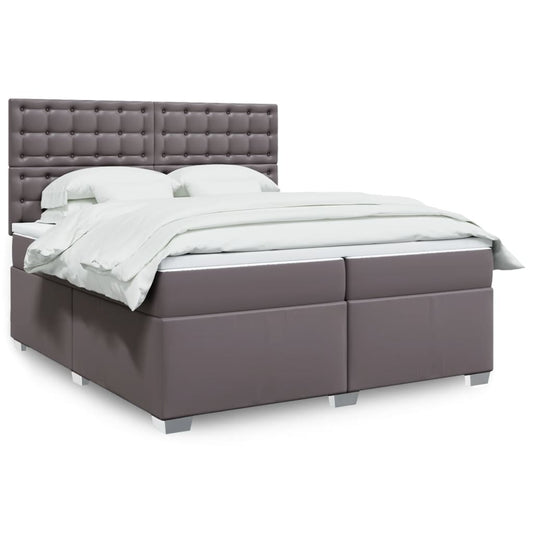 Giroletto a Molle con Materasso Grgio 200x200 cm in Similpelle | homemem39