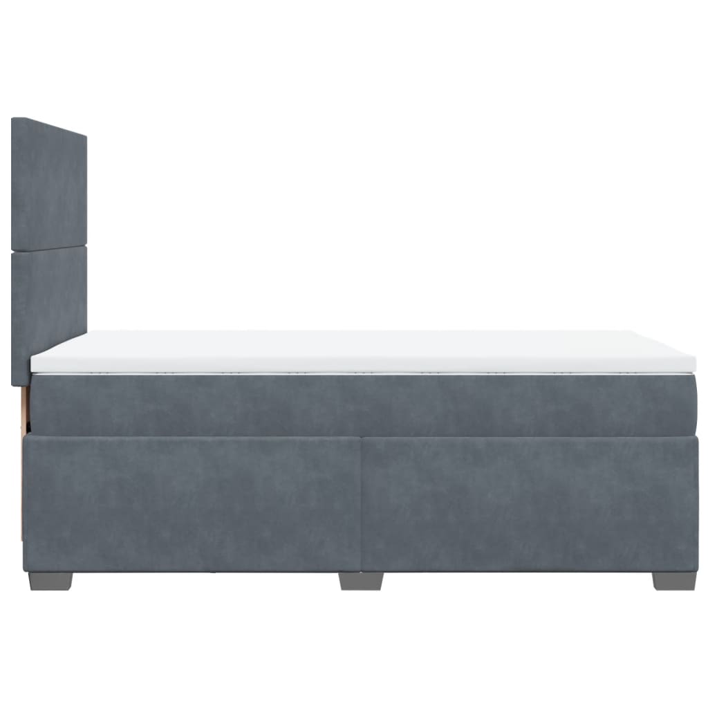 Giroletto a Molle con Materasso Grigio Scuro 80x200 cm Velluto | homemem39
