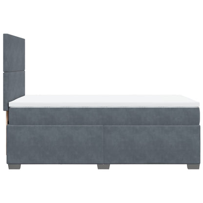 Giroletto a Molle con Materasso Grigio Scuro 80x200 cm Velluto | homemem39