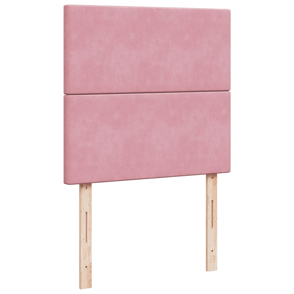 Giroletto a Molle con Materasso Rosa 80x200 cm in Velluto | homemem39