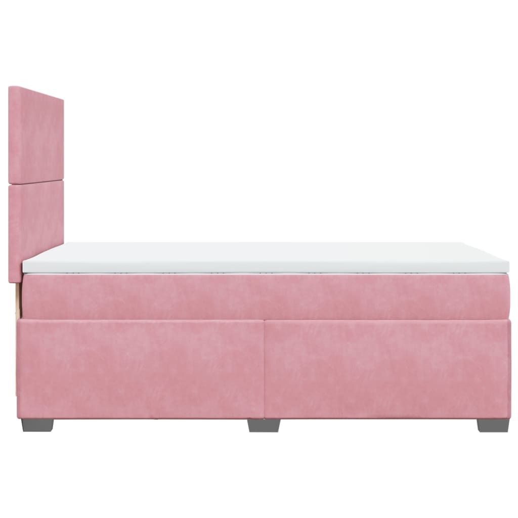 Giroletto a Molle con Materasso Rosa 80x200 cm in Velluto | homemem39