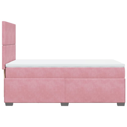 Giroletto a Molle con Materasso Rosa 80x200 cm in Velluto | homemem39