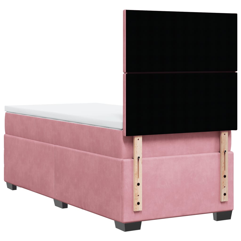 Giroletto a Molle con Materasso Rosa 80x200 cm in Velluto | homemem39