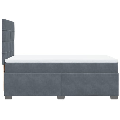 Giroletto a Molle con Materasso Grigio Scuro 80x200 cm Velluto | homemem39