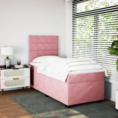 Giroletto a Molle con Materasso Rosa 80x200 cm in Velluto | homemem39