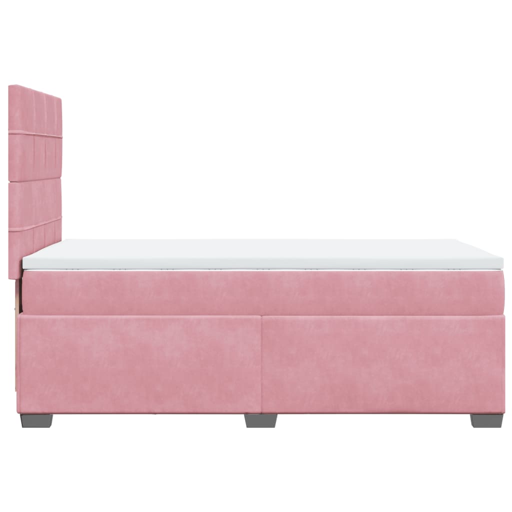 Giroletto a Molle con Materasso Rosa 80x200 cm in Velluto | homemem39