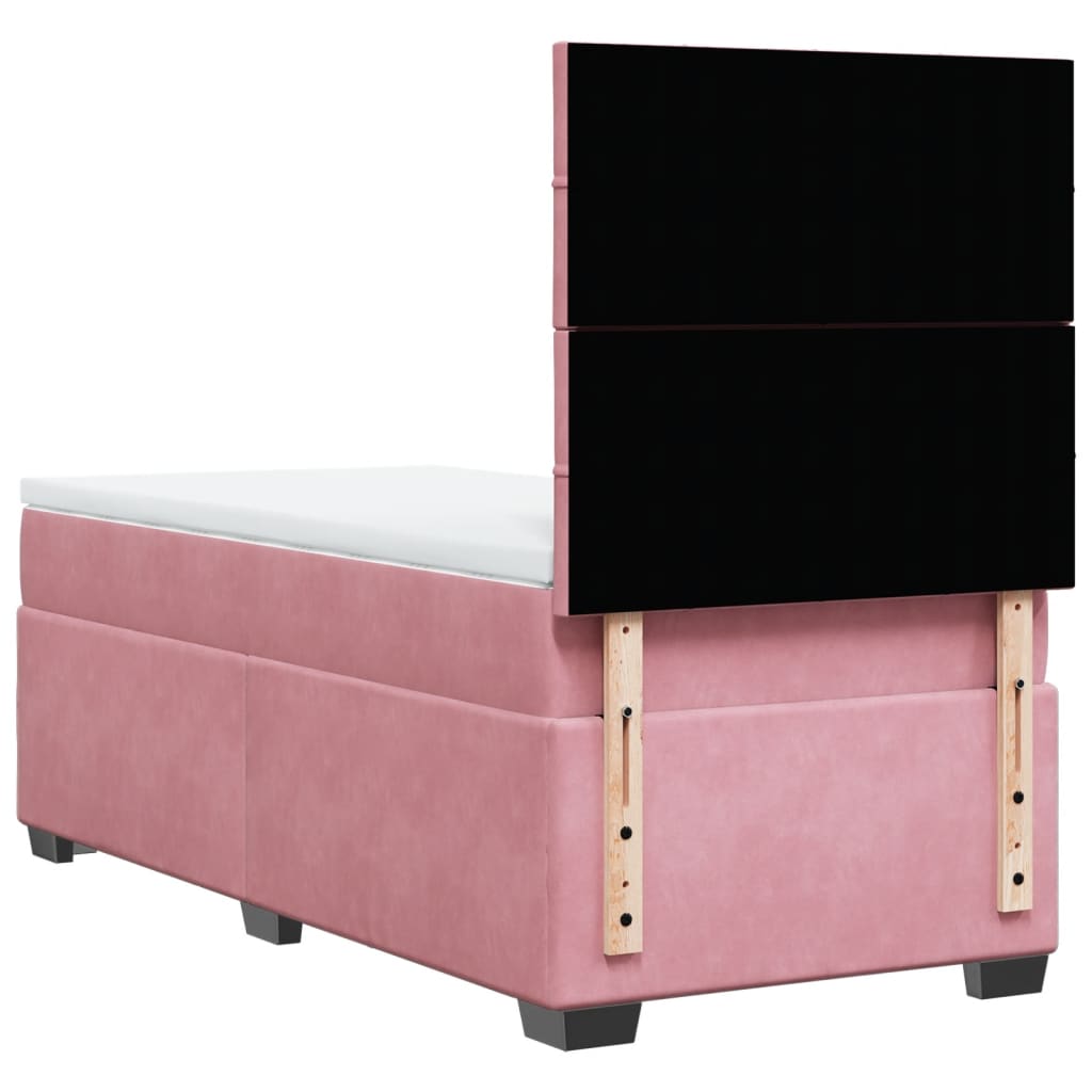 Giroletto a Molle con Materasso Rosa 80x200 cm in Velluto | homemem39