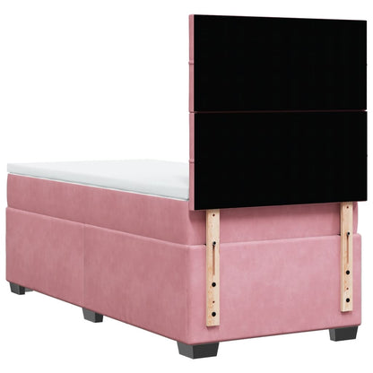 Giroletto a Molle con Materasso Rosa 80x200 cm in Velluto | homemem39