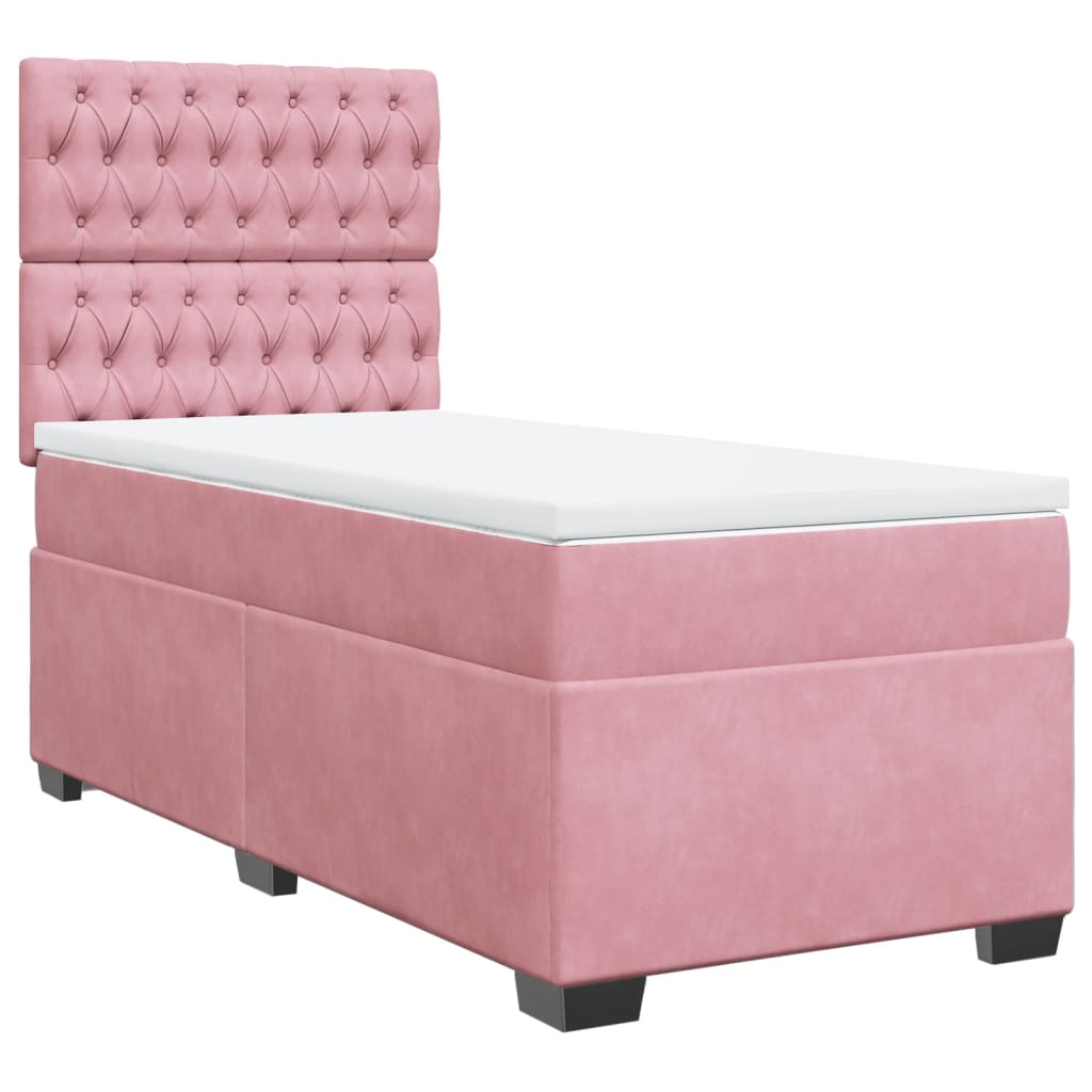 Giroletto a Molle con Materasso Rosa 80x200 cm in Velluto | homemem39