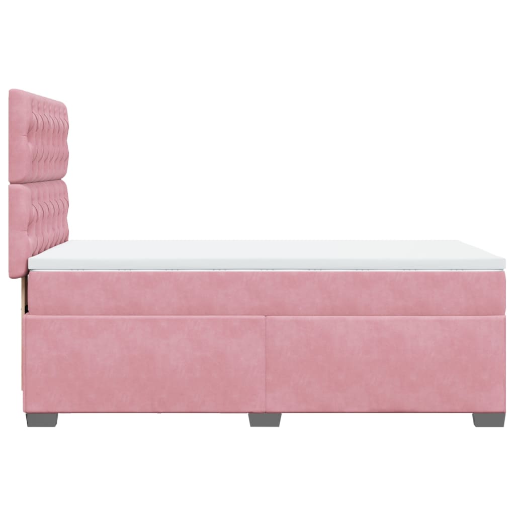 Giroletto a Molle con Materasso Rosa 80x200 cm in Velluto | homemem39