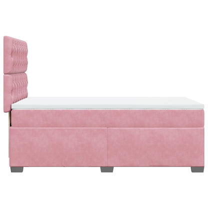 Giroletto a Molle con Materasso Rosa 80x200 cm in Velluto | homemem39