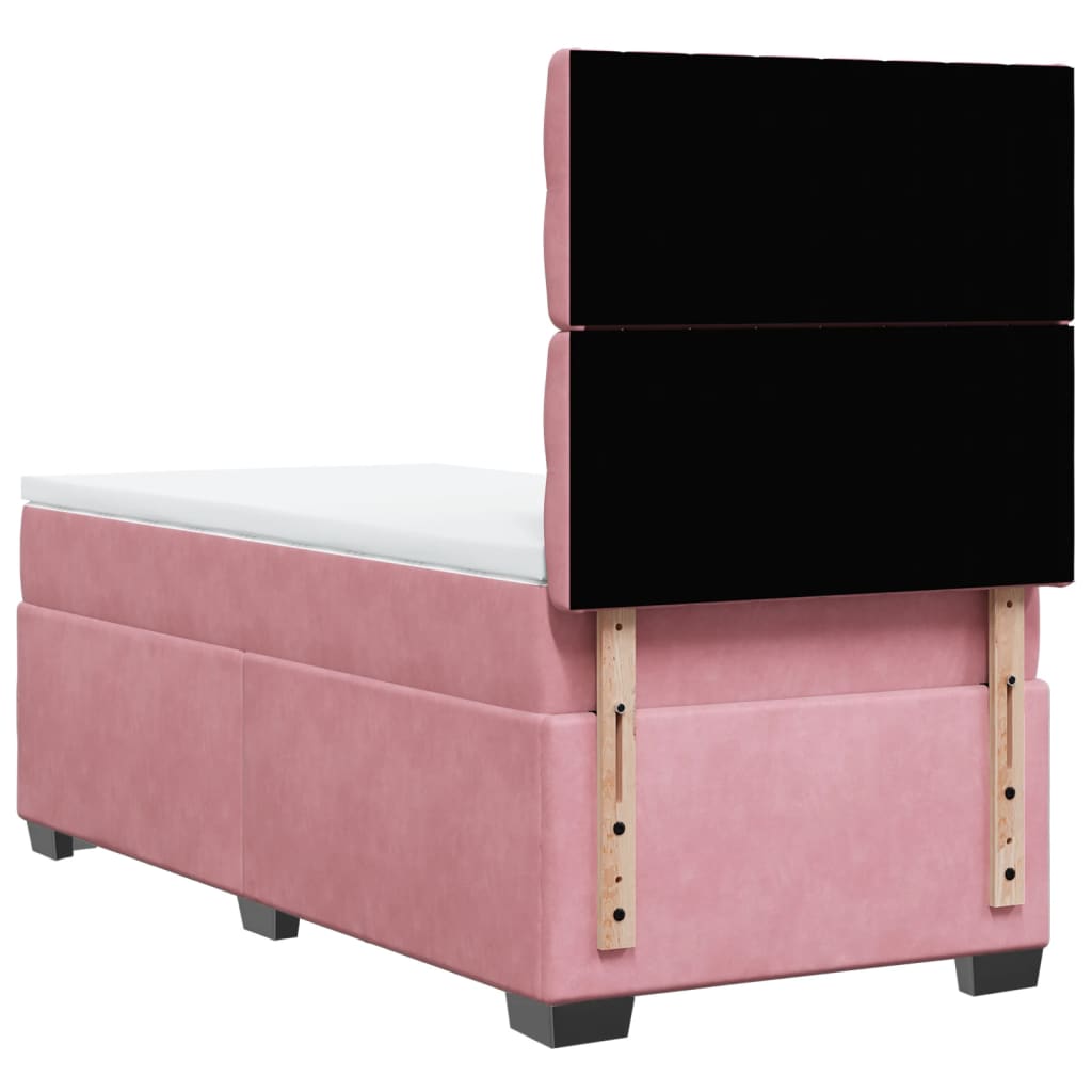 Giroletto a Molle con Materasso Rosa 80x200 cm in Velluto | homemem39
