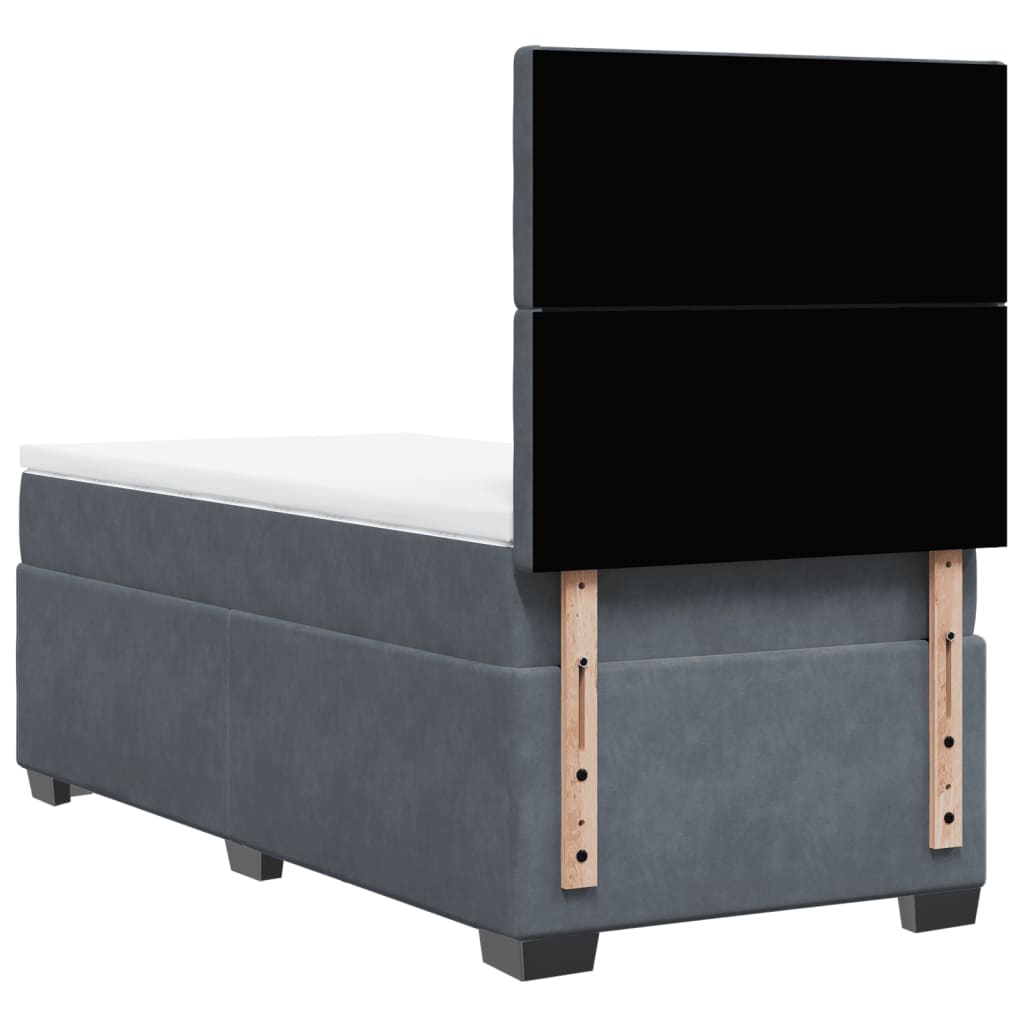 Giroletto a Molle con Materasso Grigio Scuro 80x200 cm Velluto | homemem39