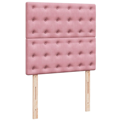 Giroletto a Molle con Materasso Rosa 80x200 cm in Velluto | homemem39
