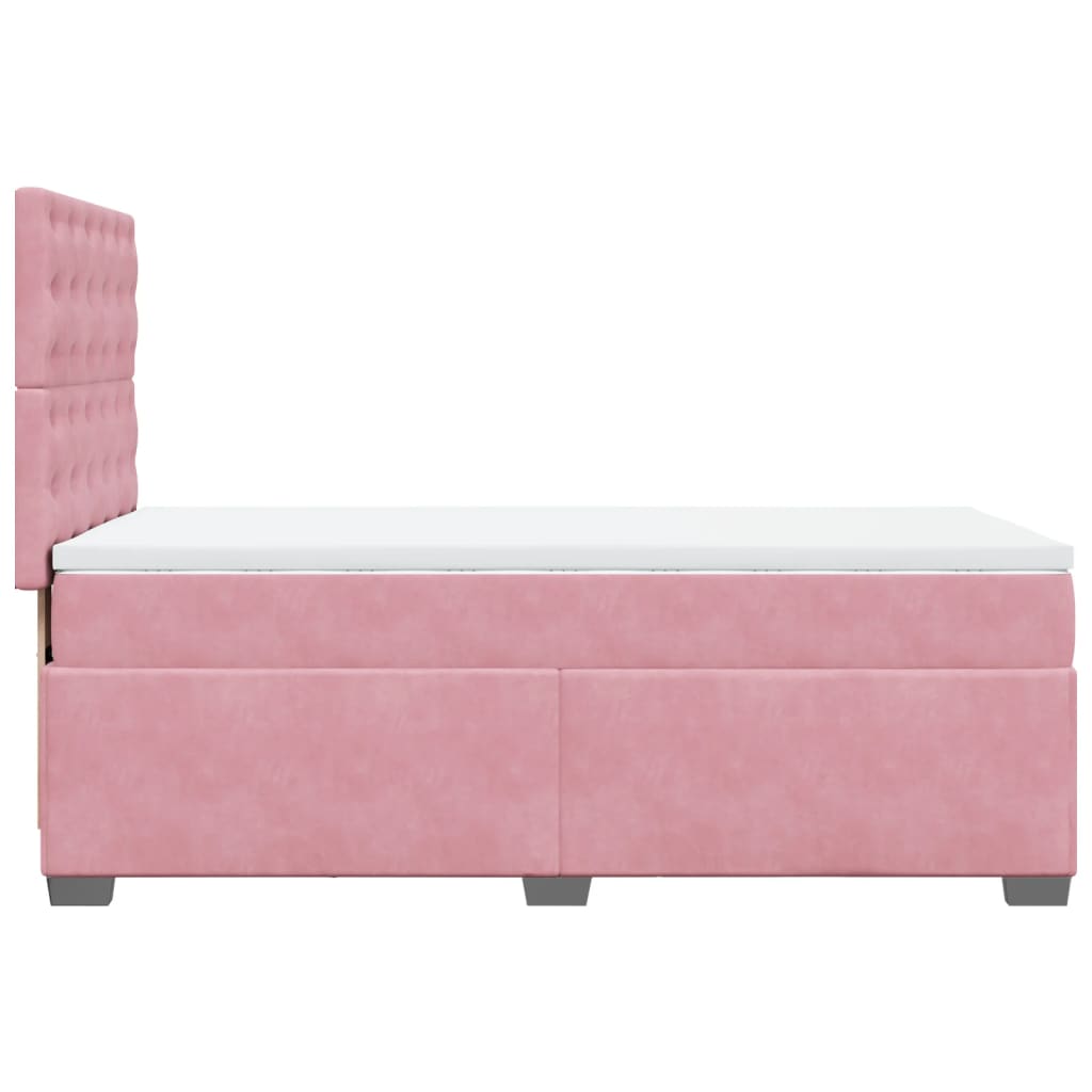 Giroletto a Molle con Materasso Rosa 80x200 cm in Velluto | homemem39