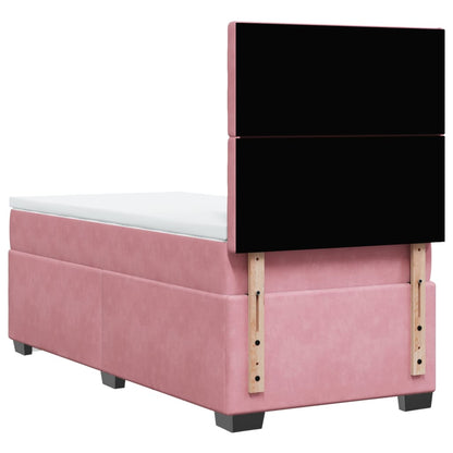 Giroletto a Molle con Materasso Rosa 80x200 cm in Velluto | homemem39