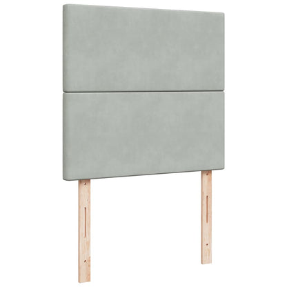 Giroletto a Molle con Materasso Grigio Chiaro 90x190 cm Velluto - homemem39