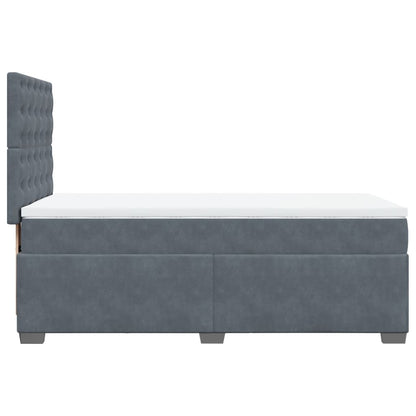Giroletto a Molle con Materasso Grigio Scuro 90x190 cm Velluto - homemem39