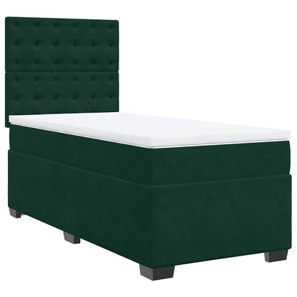 Giroletto a Molle con Materasso Verde Scuro 90x190 cm Velluto | homemem39