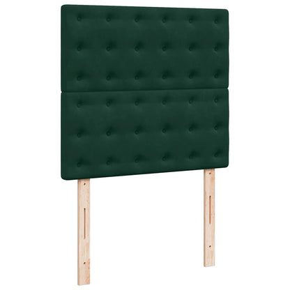 Giroletto a Molle con Materasso Verde Scuro 90x190 cm Velluto | homemem39