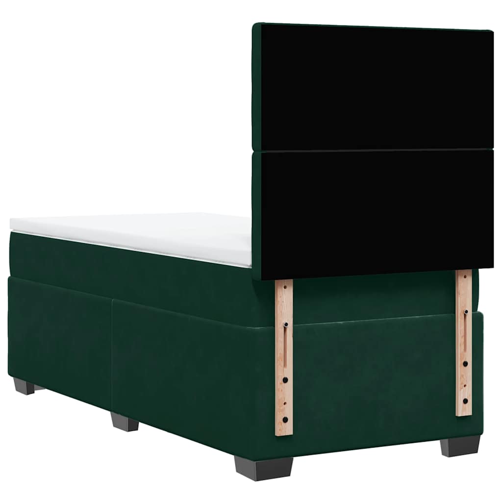 Giroletto a Molle con Materasso Verde Scuro 90x190 cm Velluto | homemem39