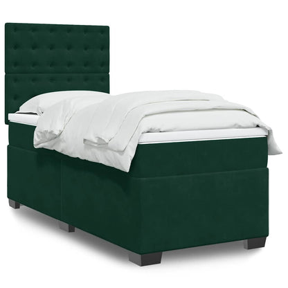 Giroletto a Molle con Materasso Verde Scuro 90x190 cm Velluto | homemem39