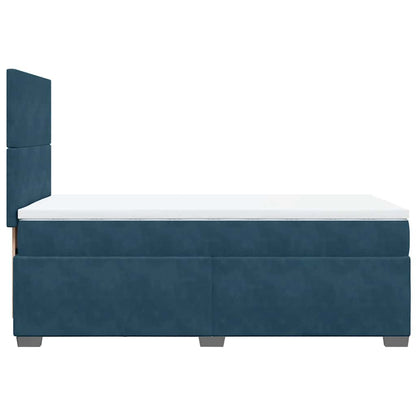 Giroletto a Molle con Materasso Blu 100x200 cm in Velluto | homemem39