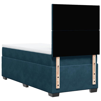 Giroletto a Molle con Materasso Blu 100x200 cm in Velluto | homemem39