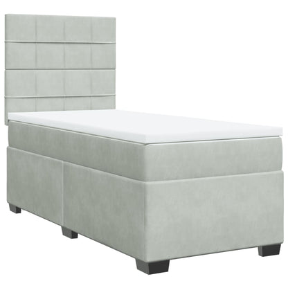 Giroletto a Molle con Materasso Grigio Chiaro 100x200cm Velluto | homemem39