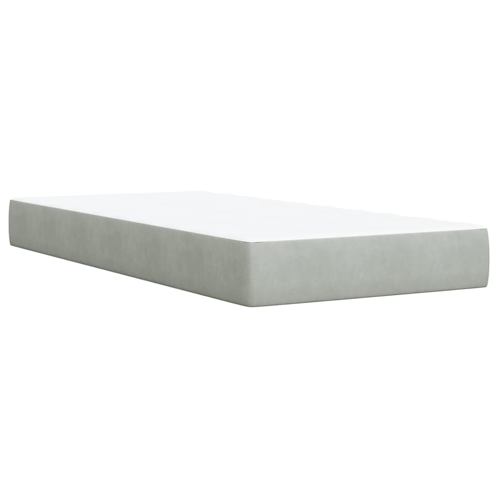 Giroletto a Molle con Materasso Grigio Chiaro 100x200cm Velluto | homemem39