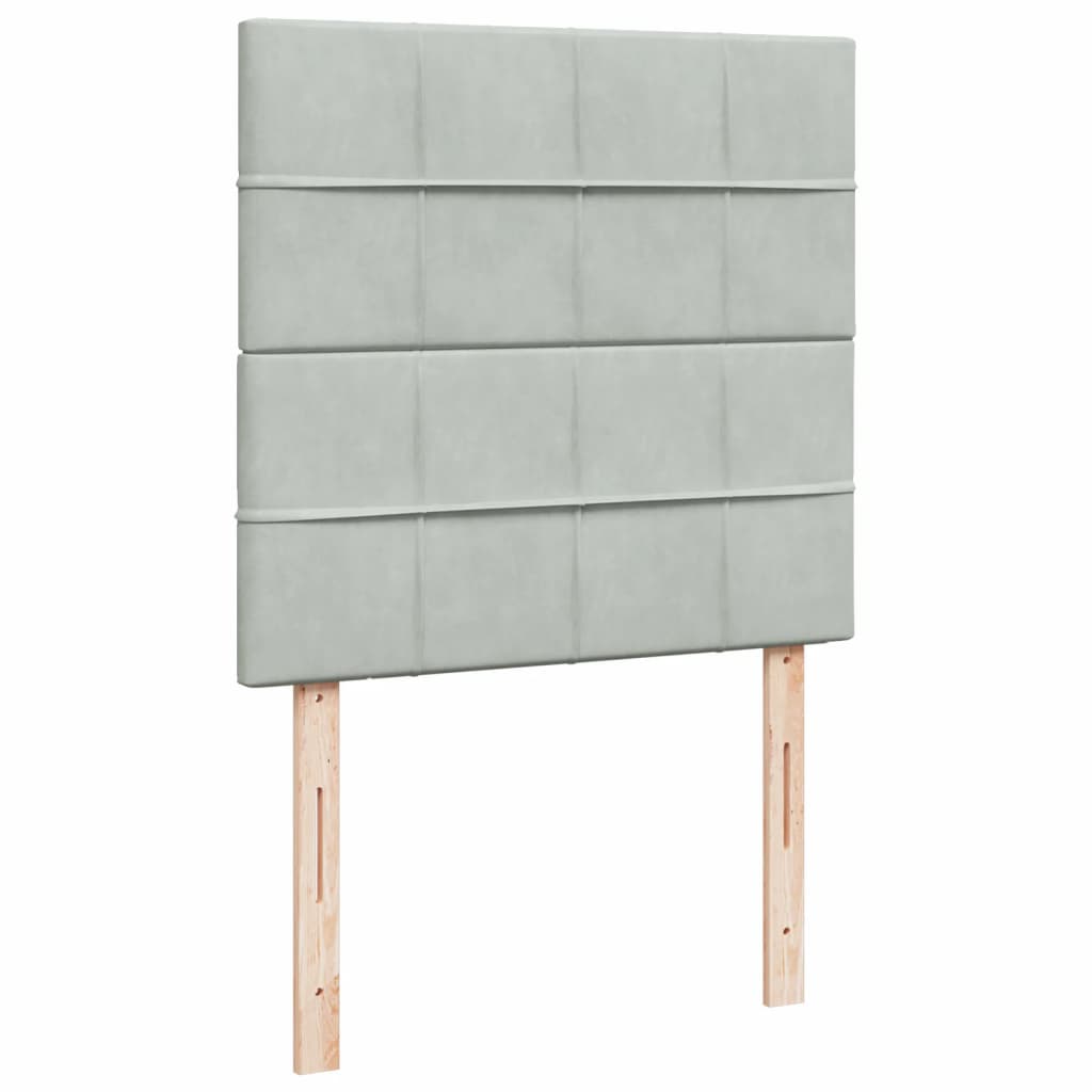 Giroletto a Molle con Materasso Grigio Chiaro 100x200cm Velluto | homemem39