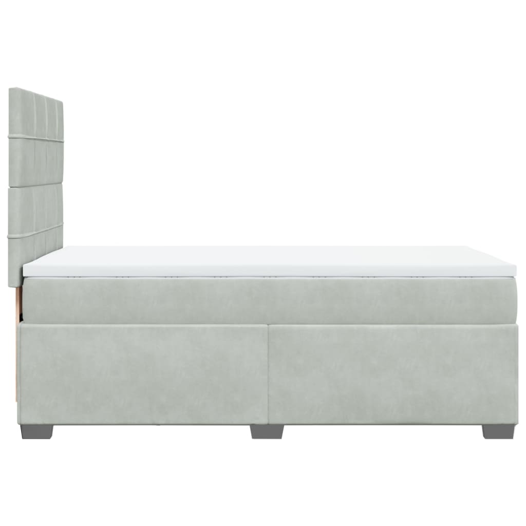 Giroletto a Molle con Materasso Grigio Chiaro 100x200cm Velluto | homemem39