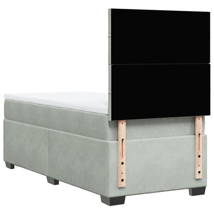 Giroletto a Molle con Materasso Grigio Chiaro 100x200cm Velluto | homemem39