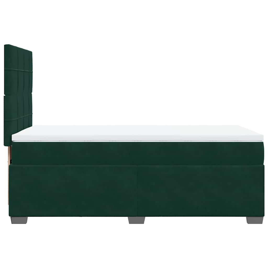 Giroletto a Molle con Materasso Verde Scuro 100x200 cm Velluto | homemem39