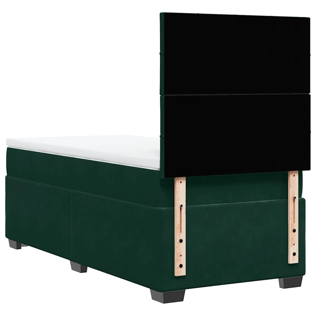 Giroletto a Molle con Materasso Verde Scuro 100x200 cm Velluto | homemem39