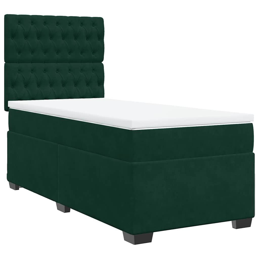 Giroletto a Molle con Materasso Verde Scuro 100x200 cm Velluto | homemem39