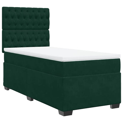 Giroletto a Molle con Materasso Verde Scuro 100x200 cm Velluto | homemem39