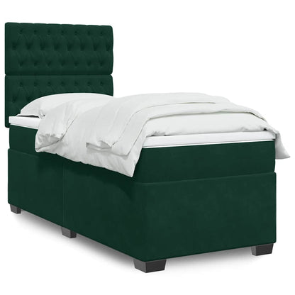 Giroletto a Molle con Materasso Verde Scuro 100x200 cm Velluto | homemem39