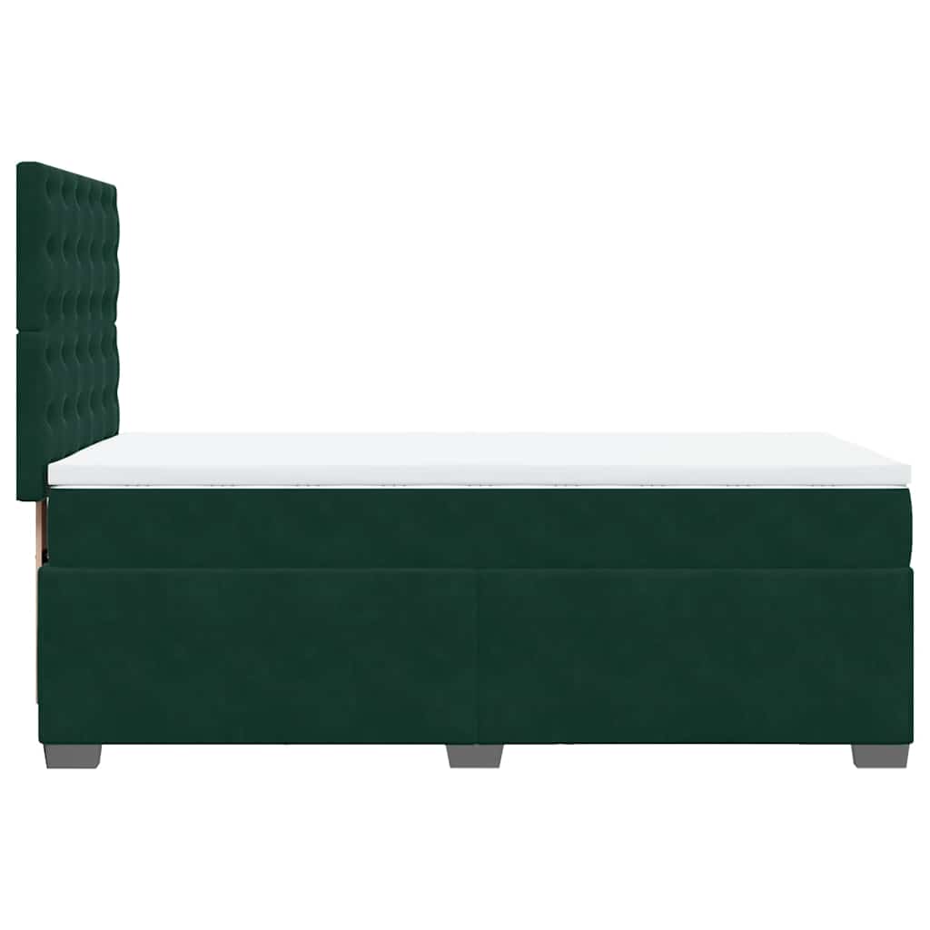 Giroletto a Molle con Materasso Verde Scuro 100x200 cm Velluto | homemem39